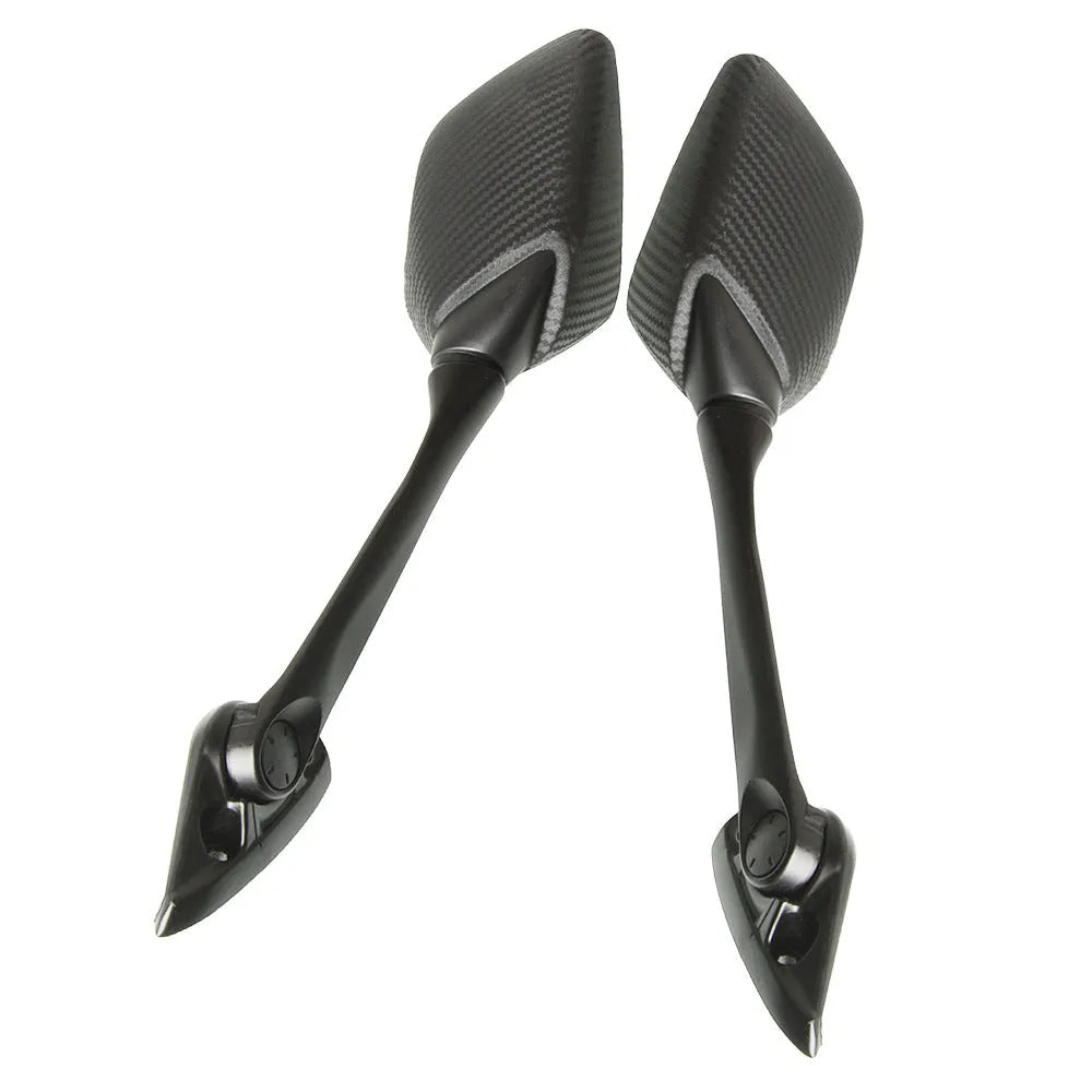 Yamaha YZF R3 R25 carbon pattern motorcycle rearview mirror aluminium arm black ABS shell
