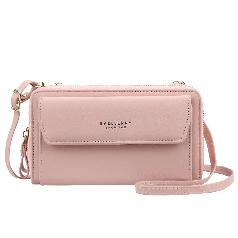 Soft PU leather ladies long wallet with double zipper in a choice of six colours.