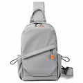 Men's black waterproof polyester crossbody bag with simple casual design