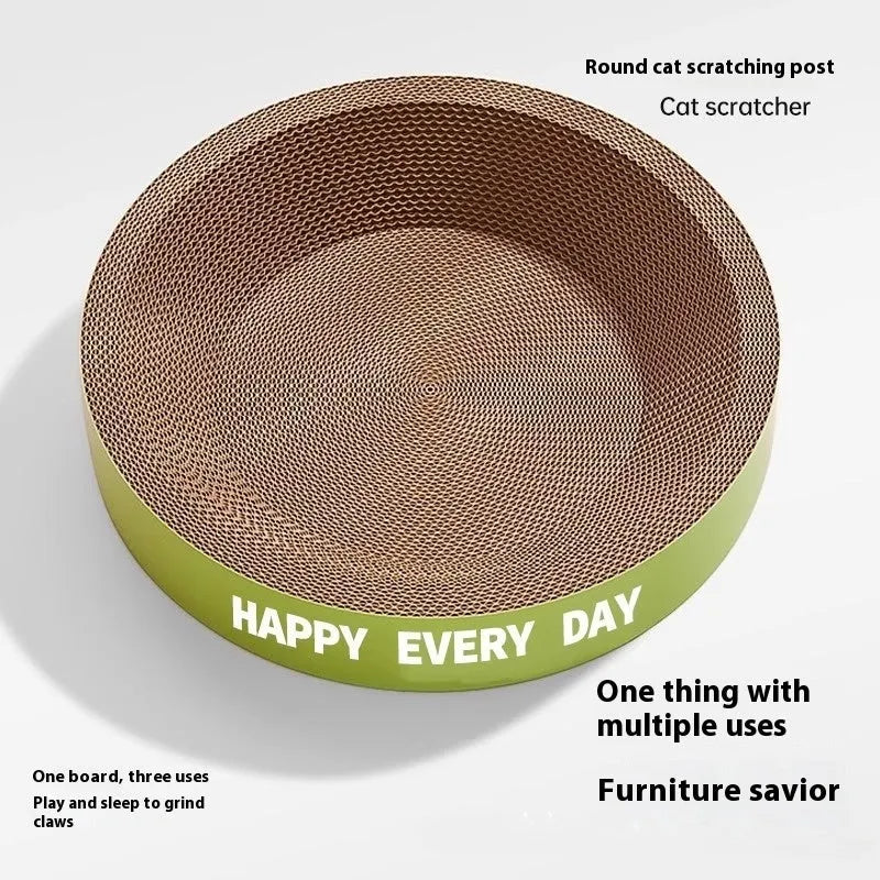 Round green scratching board cat nest for cats with wear-resistant surface