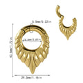 Stainless steel drop-shaped hanging egg ear extender with round tunnel for gauged ears.