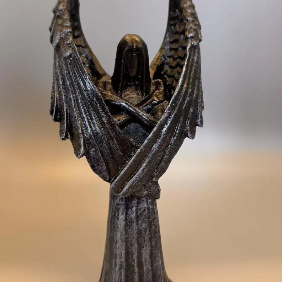 Dark angel resin statue ornament with gothic style on a display surface