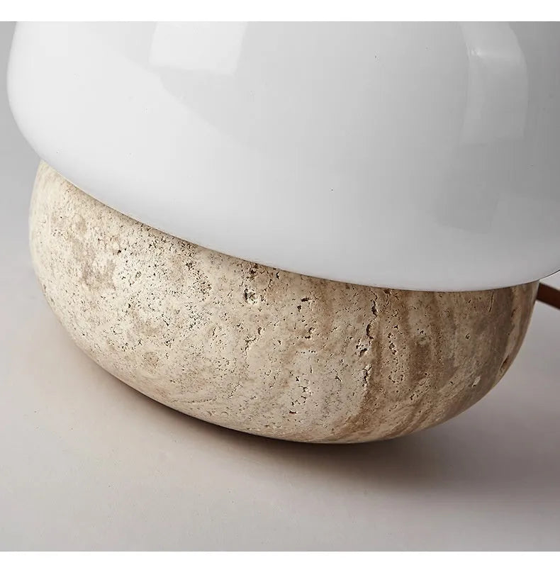 Cream retro bedside lamp with button switch showing 18x17cm dimensions