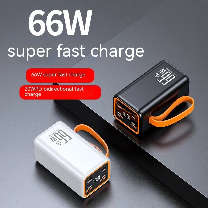 Black and white 20000 mAh fast charge portable power bank with creative design