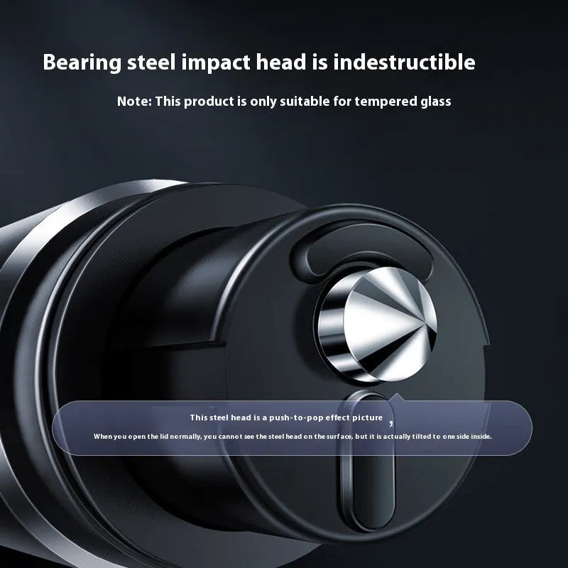Gun grey aluminium alloy car safety hammer with bearing steel impact head for emergency window breaking