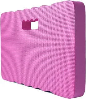 Blue Eva foam garden kneeler pad on grass, showing its 45cm length and 4cm thickness.