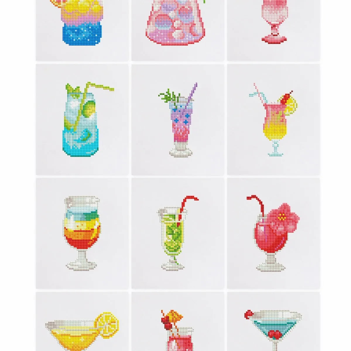 12 piece diamond painting kit set frameless acrylic 15x15cm with flower and animal themes