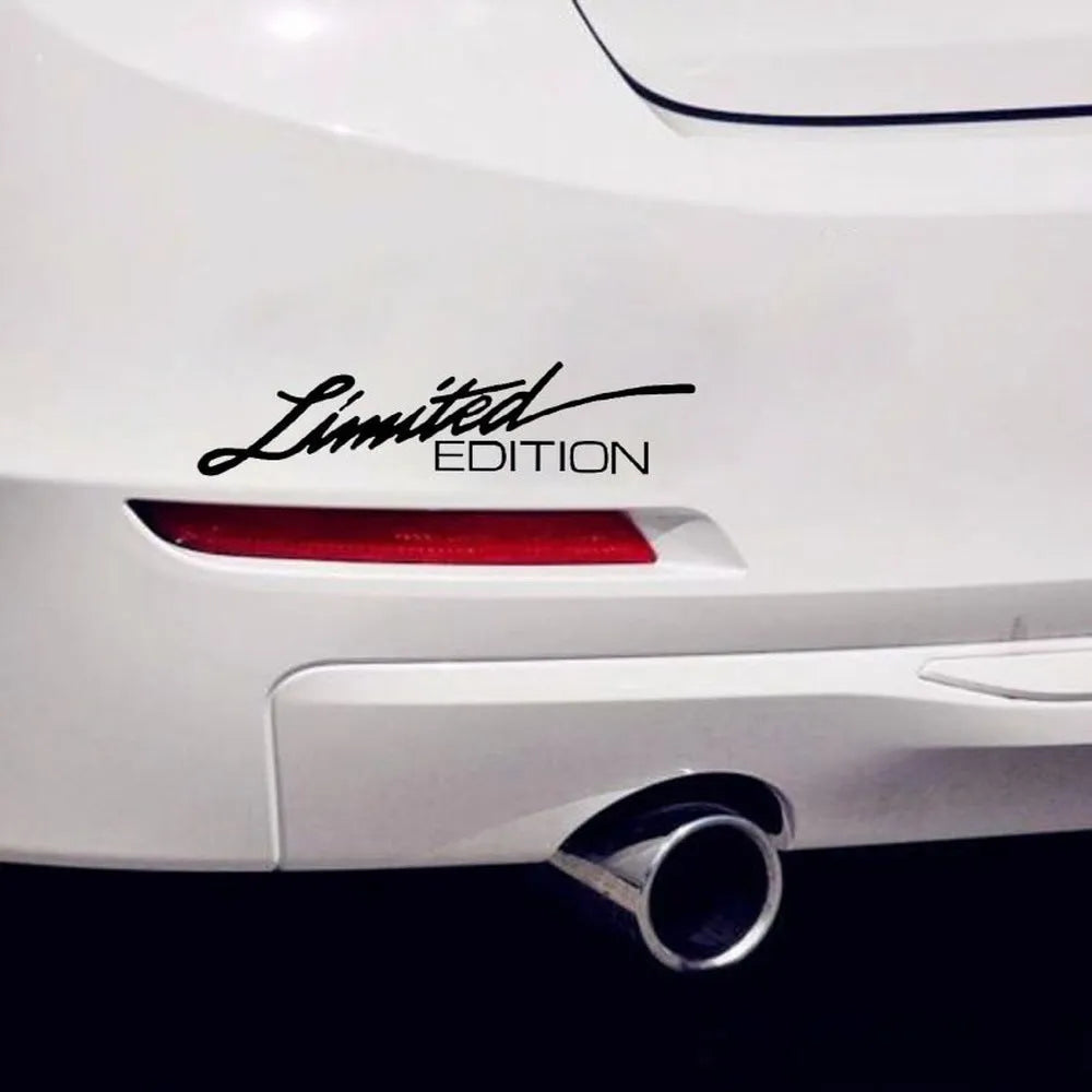 Reflective plastic English bumper sticker for cars in black, white, and colourful options.