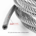 304 stainless steel invisible anti-theft security wire coil showing flexible coated rope construction