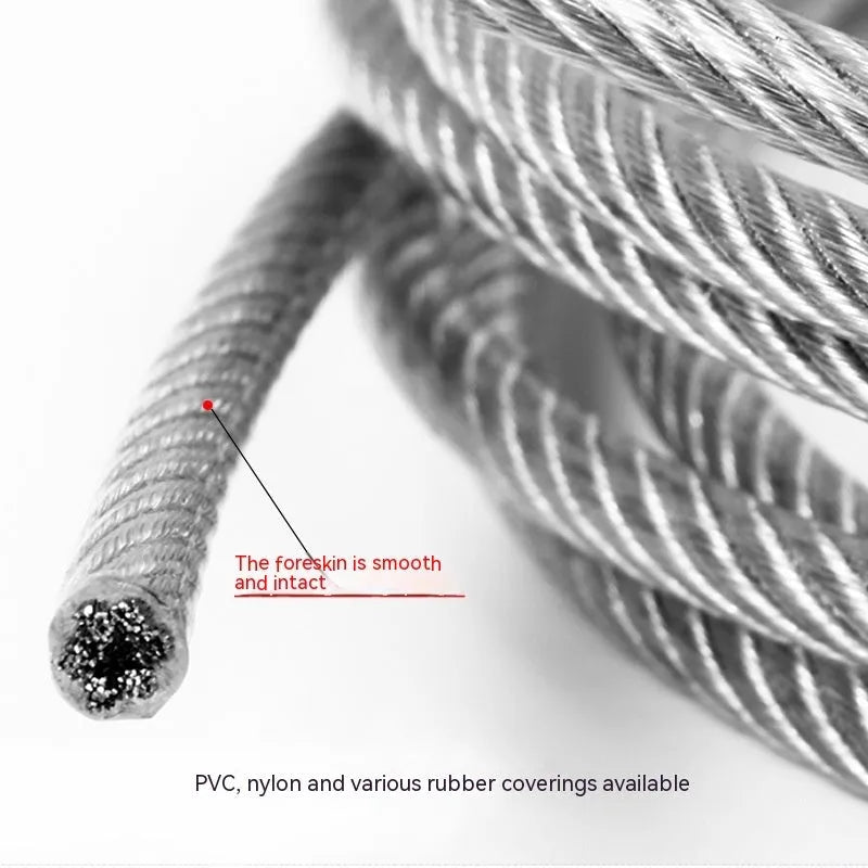 304 stainless steel invisible anti-theft security wire coil showing flexible coated rope construction