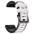Silicone leather quick release watchband for Garmin Fenix 7X 6X 5X 7 6 5 in black 22mm or 26mm
