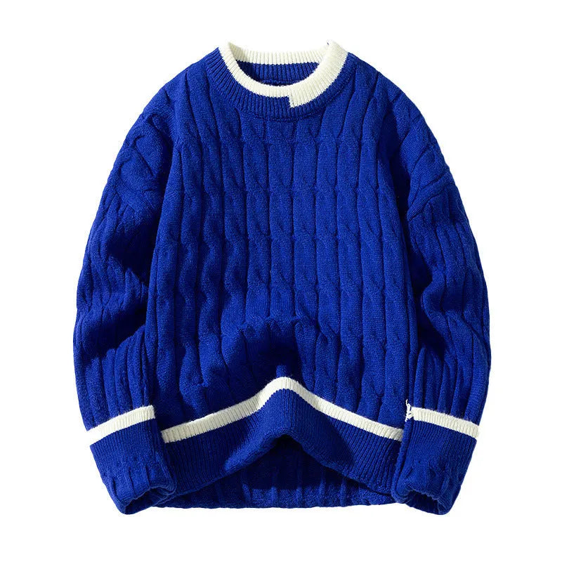 Men's two-piece modal sweater set in loose fit for autumn winter sports wear