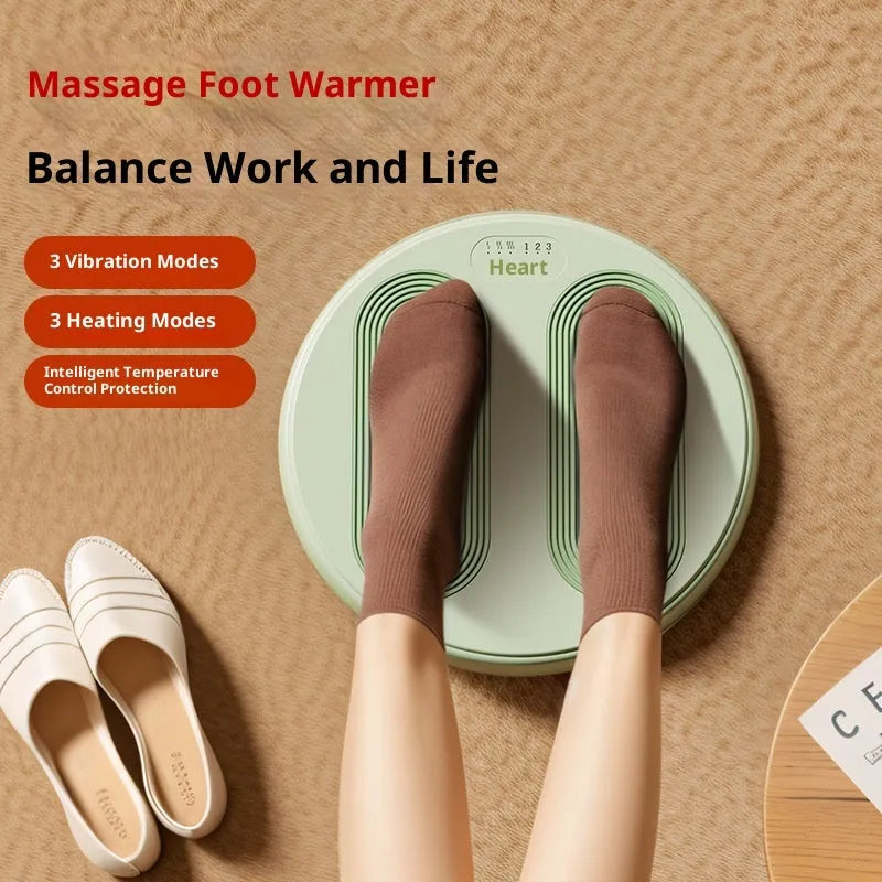 USB foot warmer massager in Beige Gray with heating pad and cable on a desk