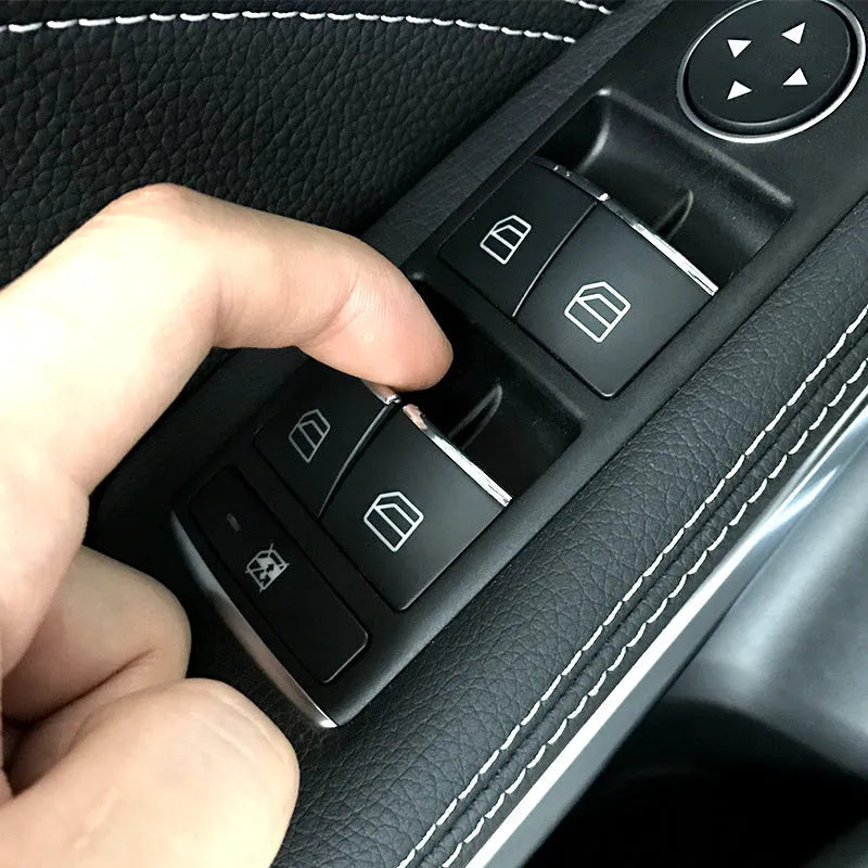 Black glitter window lift button decorative sticker for automotive interior customisation