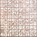 Milky white PET film spray painting stencils showing floral, animal, and letter designs in 2-inch size
