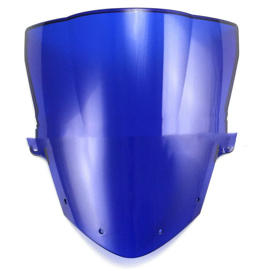 Blue and brown motorcycle windscreen for Kawasaki Ninja ZX-6R and ZX-10R models.