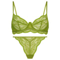 Women's seamless French bra bikini set in black with fixed double-shoulder strap and nylon fabric
