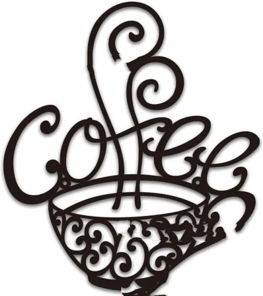 Black wrought iron silhouette wall ornament with contemporary design measuring 26x28cm