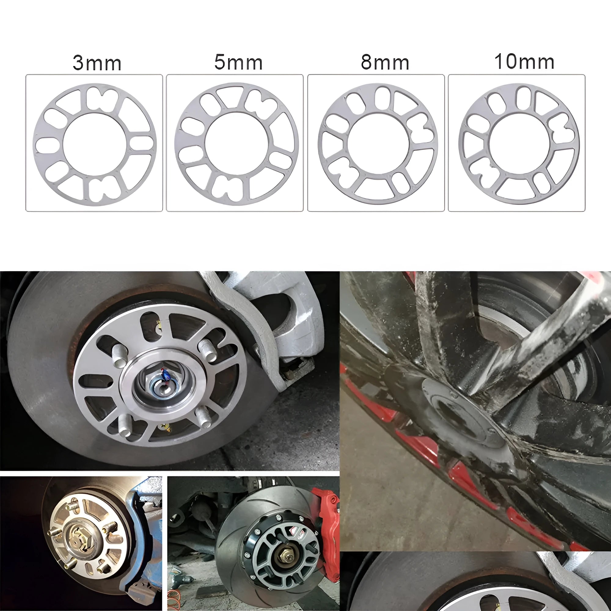 Automotive ET widening gasket for wheel hub modification in multiple thickness options