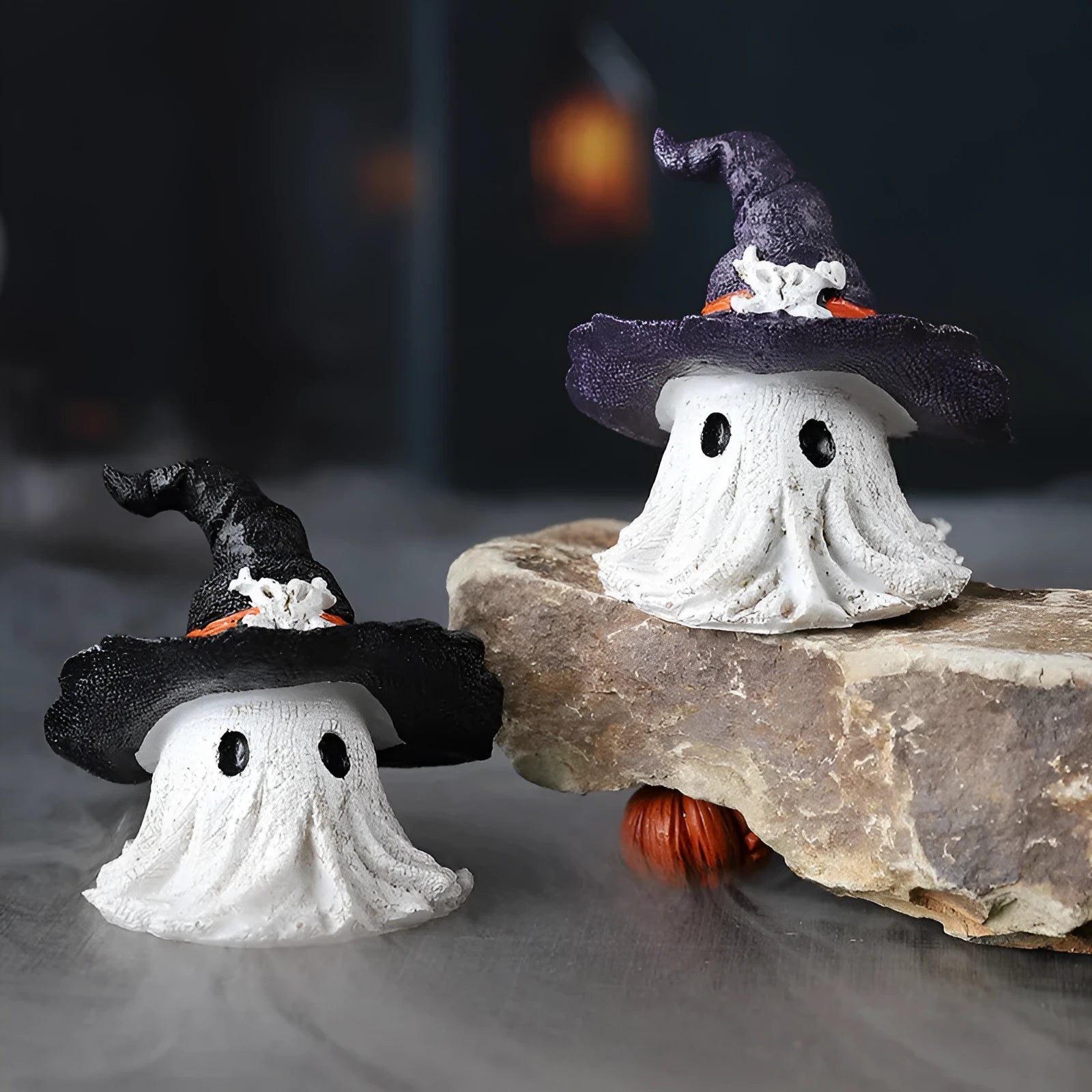Resin wizard hat ornament in purple or black for Halloween Christmas party Easter decorations