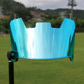 Multicolour rugby helmet goggles showing tool-free design and high-strength impact-resistant materials.