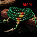 Natural green agate multi-circle bracelet on display showing 8mm bead size unisex design