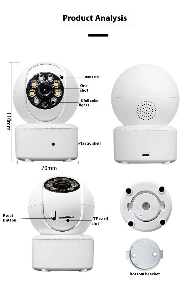 1080p HD home security camera with ceiling mount bracket on a white background