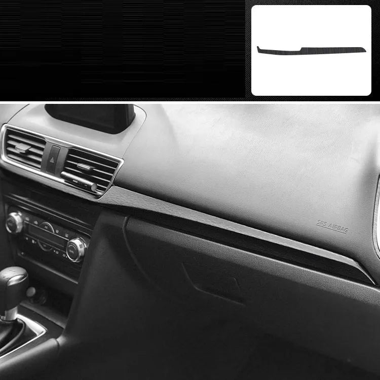 Unksera car dashboard decorative film sticker kit showing pre-cut pieces for centre console, instrument panel and gear handle coverage