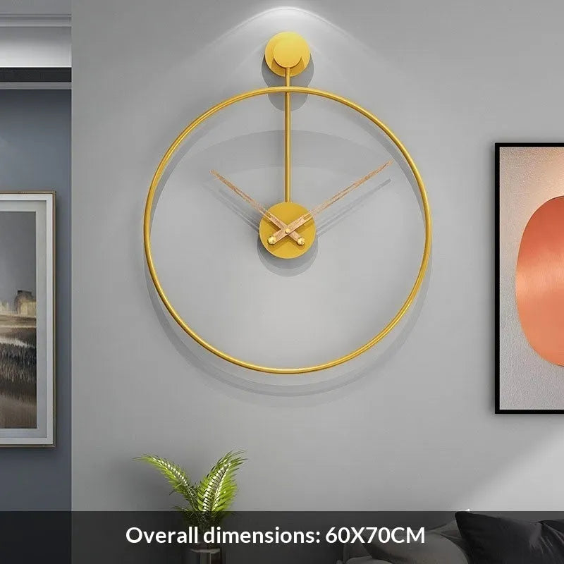 Simple round wall clock with metal dial, 50x50cm, sweep movement, WM463 colour
