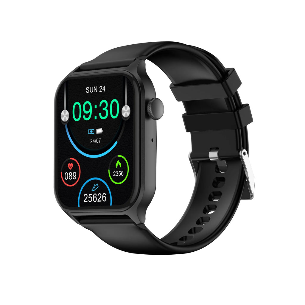 Z145 Smart Watch in black on wrist, showing display with health metrics and call function.