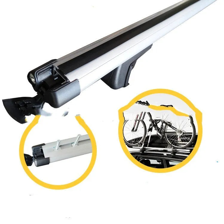 Alloy roof rack crossbars for a General Motors SUV on a vehicle roof