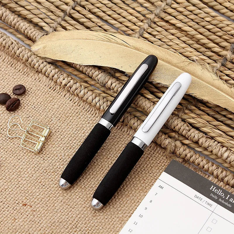EVA metal cap mini ballpoint pen in silver showing compact 112mm size and bullet tip.