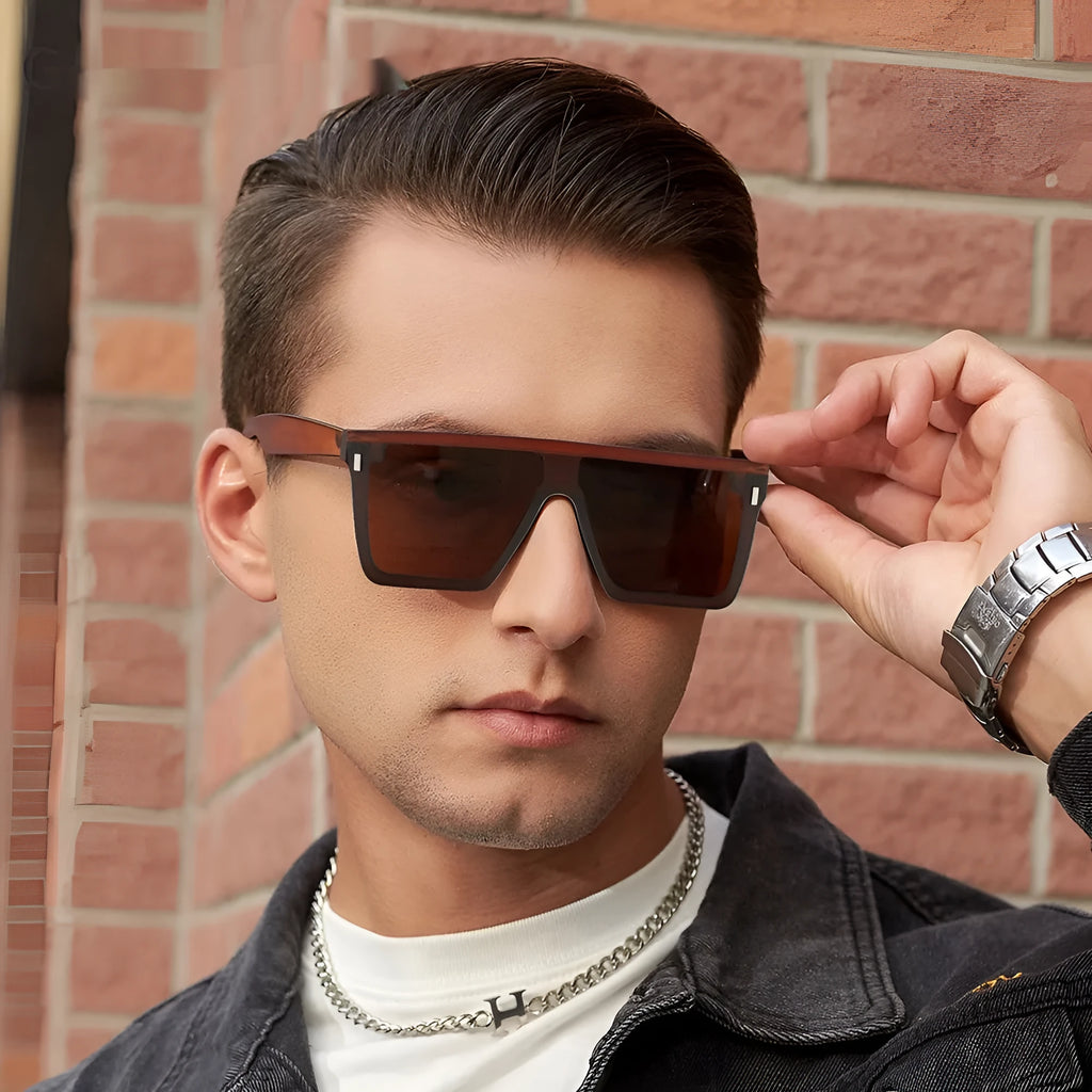 Polarised sunglasses in C2 sand black frame with gray piece for driving and outdoor sports use