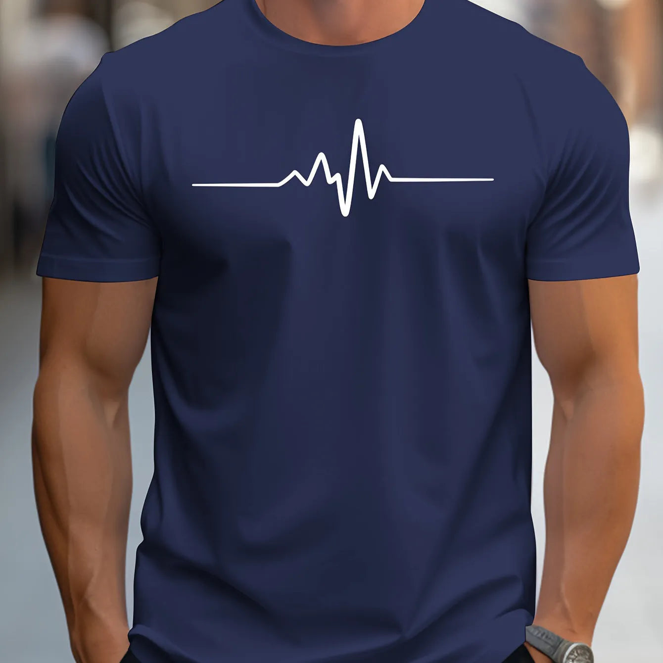 Men's loose fit sport t-shirt with raised 3D letter pattern design in multiple colour options