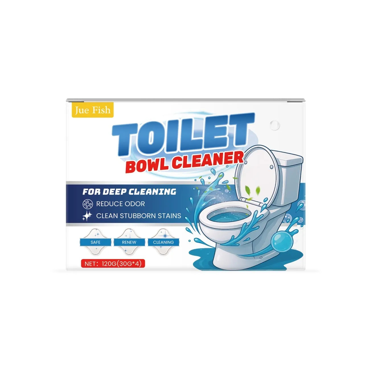 Four sachets of citric acid toilet cleaning powder totalling 120g for limescale and stain removal
