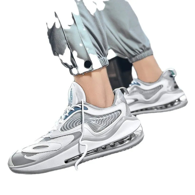 Men's casual summer shoes with air cushion and rubber sole in Space Black
