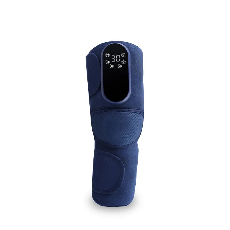 Self-heating knee massager with vibration heating and air pressure in Airbag Blue wrap design