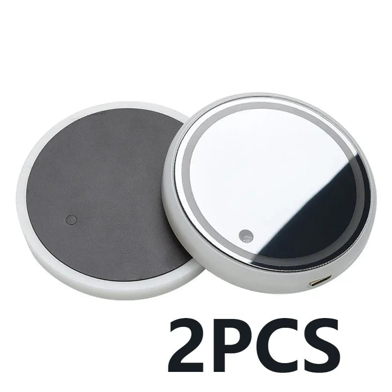 LED light-up coaster for car cup holder with seven colour changing modes and USB charging cable