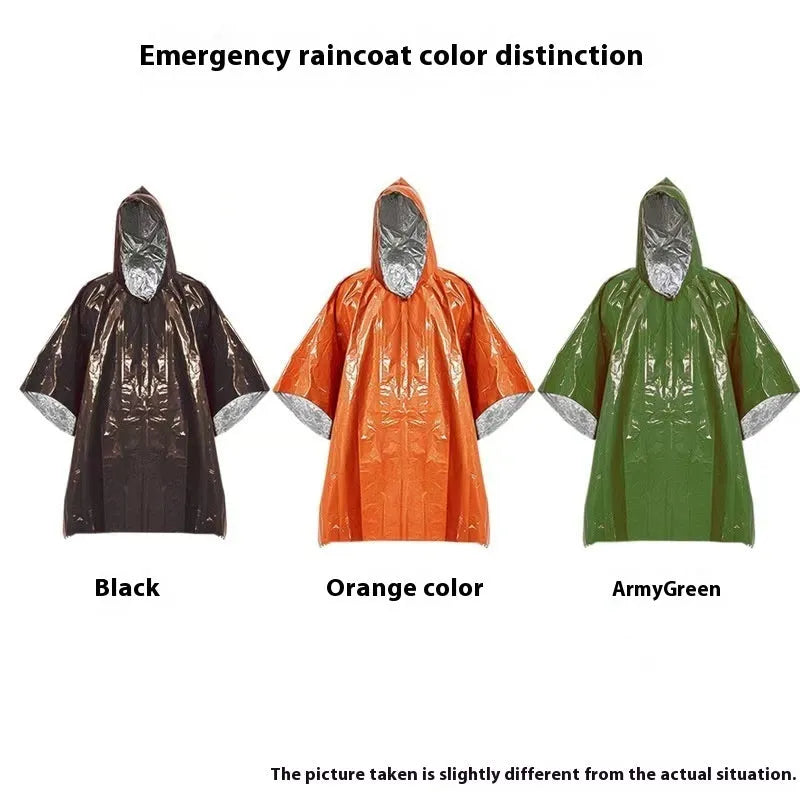Marathon Wild cross-country multifunctional raincoat in orange or army green colour measuring 100 by 130 centimetres