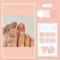 Toenail fashion stickers set in skin colour J-52 with adhesive glue for cosmetic foot enhancement