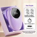 Digital fur ball trimmer with lint roller in beige or purple colour with removable cutter heads