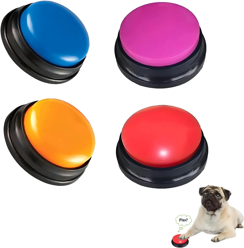 Voice recording dog training button device for 30-second custom message playback in five colour options