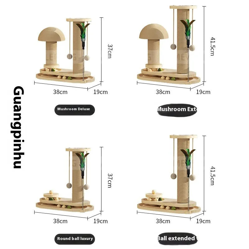 Solid wood cat turntable scratching post climbing frame furniture in multiple design options