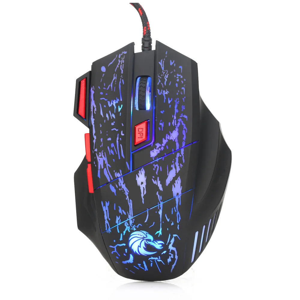 H300BK colour wired USB gaming mouse with luminous lighting effects and ergonomic design
