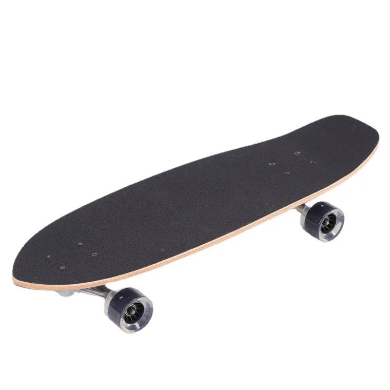 White 31-inch maple wooden street scooter for adults and teenagers.