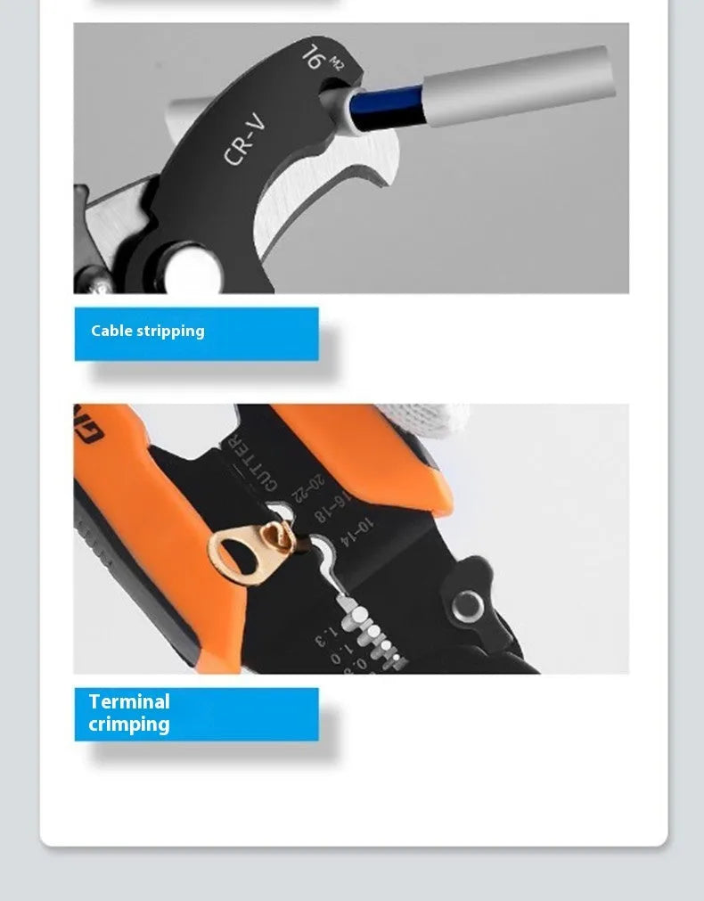 Automatic wire stripping pliers with high carbon steel blades in box