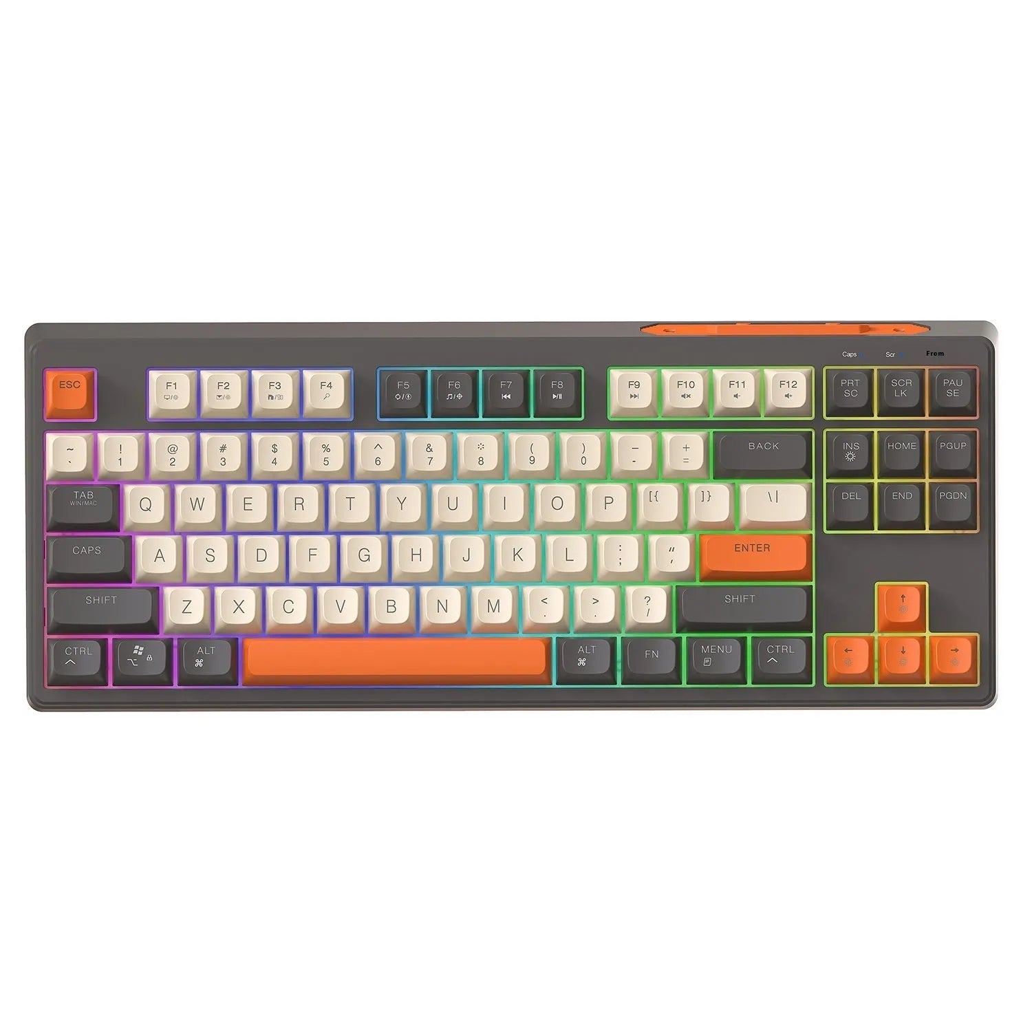 Free Wolf M87 wireless Bluetooth dual-mode keyboard in compact 87-key layout with ABS construction