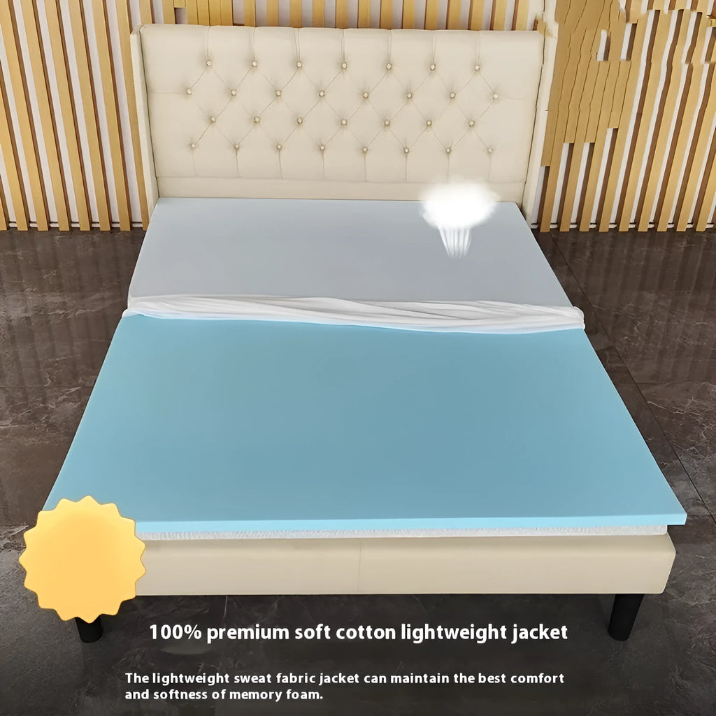 Gel memory cotton thin slow rebound tatami mat in artificial latex with regenerated cellulose fibre cover, available in 2cm 3cm 5cm thickness