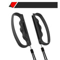 Two black game handle grips with hand ropes for Nintendo Switch Joy-Con boxing games, 8 x 1.5 x 13.7 cm each