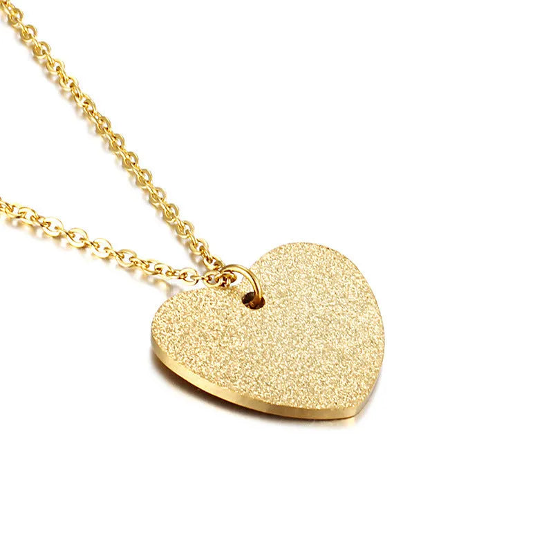 Women's simple heart-shaped pendant necklace made of titanium steel in colour KN25736-Z